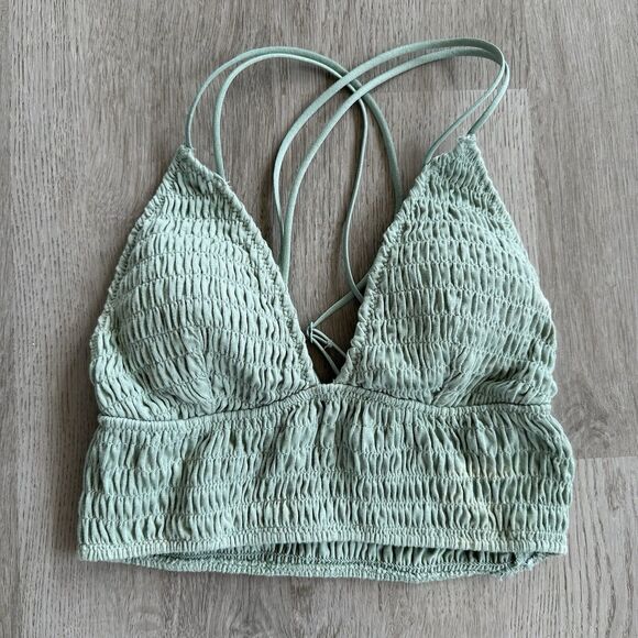 PINK Victoria’s Secret Strappy Ruched Bralette XS Green - Picture 1 of 6